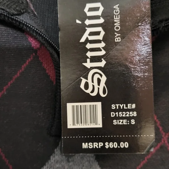 Studio by Omega Men's NWT Black Argyle Quarter Zip Pullover Sweater Size Small - Picture 4 of 9